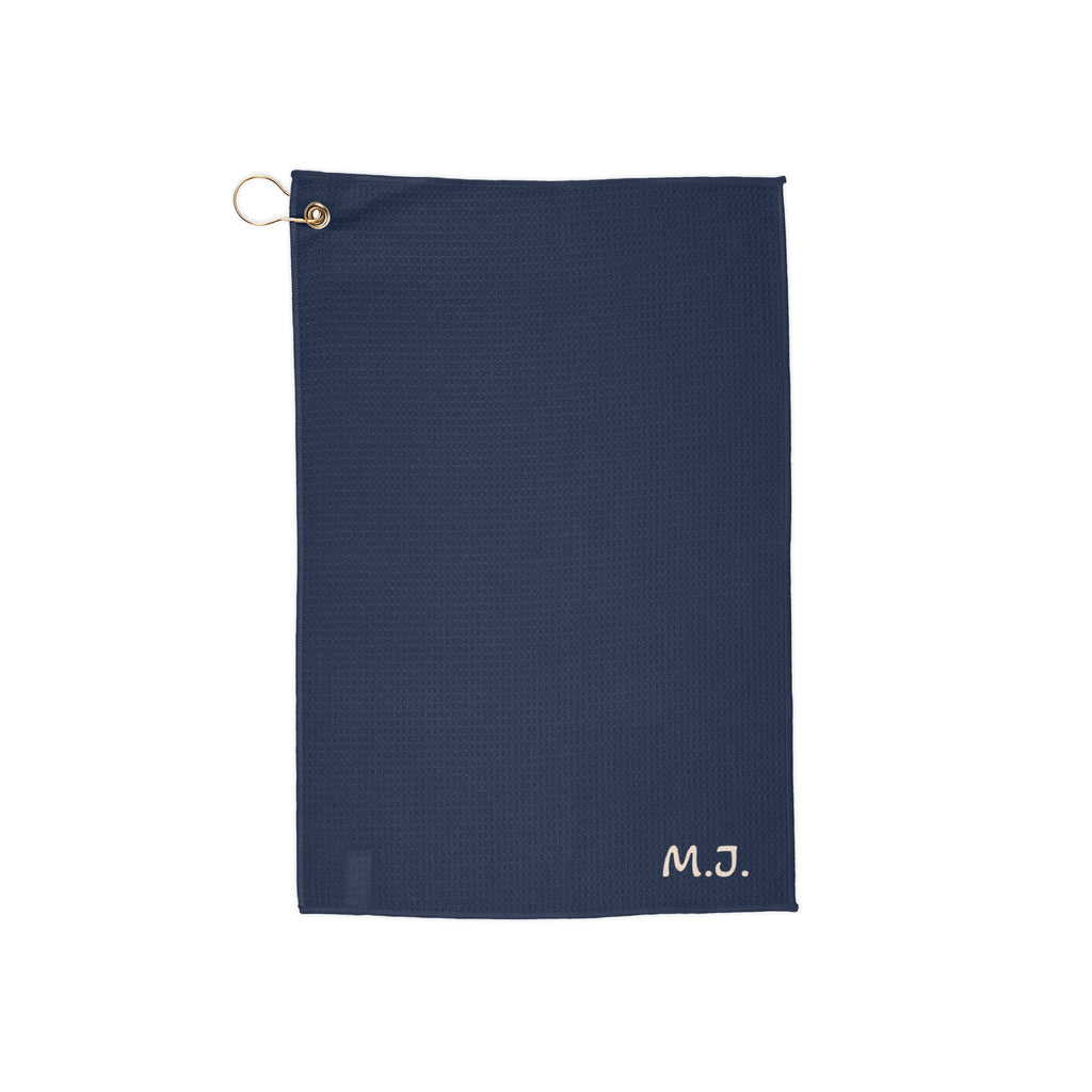 Golf Towel - Personalized Monogram Club Towel with Grommet Ring