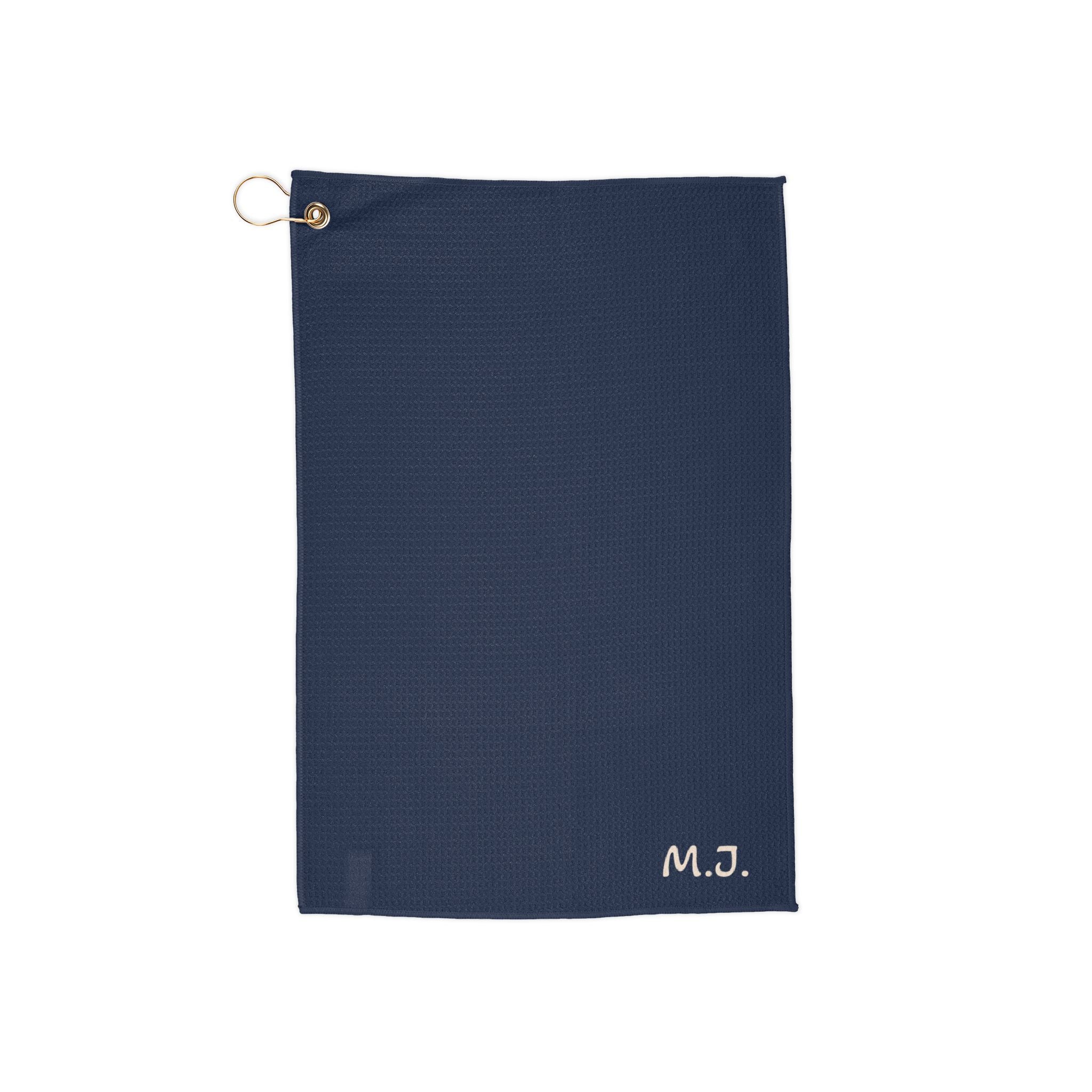 Golf Towel - Personalized Monogram Club Towel with Grommet Ring